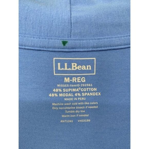 L.L. Bean Open Front Supima Cotton Cardigan M Reg Misses Light Blue Item ID29256 - Picture 2 of 5